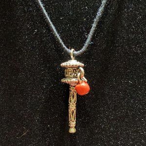 Mini Prayer Wheel Cord Necklace
